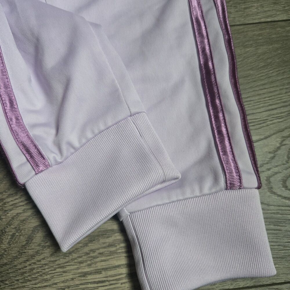 Lavender Adidas 2‑Piece Tracksuit Set 4T Jacket Pants Purple Stripes Athleisure - Picture 15 of 16